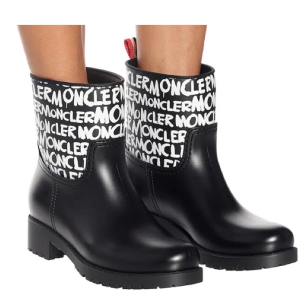 Authentic Moncler Women's Black and White Winter Boots
